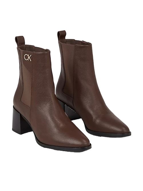 CALVIN KLEIN Leather Heeled Boots CALVIN KLEIN | HW0HW01814GSR